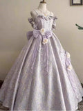 Vintage Prom Dress Outfit Ball Gown Spaghetti Strap Lilac Lace Long Prom Dresses Formal Evening Gowns HZ0311