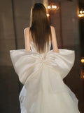 Sexy Mermaid Sweetheart White Satin With Silver Beads Gem Long Bride Dress Long Bride Dress Classy Wedding Dresses HZ0311