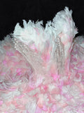 Luxury Ball Gown Strapless Pink Feathers Short 18th Birthday Dress Homecoming Dresses Cocktail Gown HZ0311