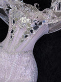 Luxury Mermaid Off The Shoulder Lilac Silver Sequins Beaded Fitted Wedding Dress Bride Gowns Wedding Dresses HZ0311