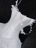 Fairy-tale Ball Gown Spaghetti Straps Tulle Beaded Fitted Wedding Dress Bride Gowns Wedding Dresses HZ0311