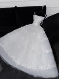 Fairy-tale Ball Gown Spaghetti Straps Tulle Beaded Fitted Wedding Dress Bride Gowns Wedding Dresses HZ0311
