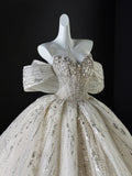 Luxury Ball Gown Sweetheart Sequins Beaded Fitted Corset Wedding Dress Bride Gowns Wedding Dresses HZ0311