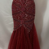 Modest Mermaid Sweetheart Burgundy Tulle With Beads For Women Party Dress Long Formal Prom Dresses 22th Birthday Outfits HZ0311