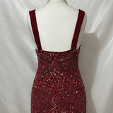 Modest Mermaid Sweetheart Burgundy Tulle With Beads For Women Party Dress Long Formal Prom Dresses 22th Birthday Outfits HZ0311