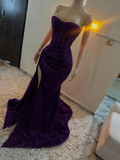 Stunning Mermaid Sweetheart Red Slit Sequin Prom Dresses Inspiration Prom Dress Princess Graduation Dress HZ0311