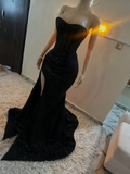 Stunning Mermaid Sweetheart Red Slit Sequin Prom Dresses Inspiration Prom Dress Princess Graduation Dress HZ0311