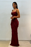 Modest Mermaid Spaghetti Straps Light Sky Blue Long Prom Dresses Party Dress 21st Birthday Outfits Graduation Dress HZ0311