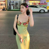 Simple A line Spaghetti Straps Satin Vestido De Desta Verde Green Prom Dresses Wedding Guest Dress HZ0311