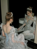 Shimmer Mermaid Long Sleeve Sequin Wedding Dress With Cape Feather Fairytale Brides Gown Wedding Dresses HZ0311