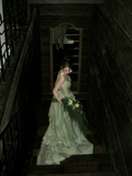 Simple A line Strapless Sage Green Shiny Satin Sage Green Prom Dress Aesthetic Long Graduation Dance Evening Outfits HZ0311