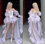 Sweet Homecoming Dress Off Shoulder Short Prom Dress Birthday Party Outfits Two Piece HZ0427