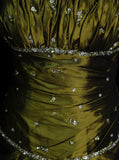 Vintage Ball Gown Strapless Olive Green 1980s With Beads College Formal Outfit Prom Graduation Dresses For Teens HZ0311