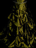 Vintage Ball Gown Strapless Olive Green 1980s With Beads College Formal Outfit Prom Graduation Dresses For Teens HZ0311