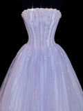 Chic Ball Gown Strapless Lilac With Beaded Crystals Bodice Inspo Formal Party Gowns Prom Dresses HZ0311