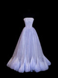 Chic Ball Gown Strapless Lilac With Beaded Crystals Bodice Inspo Formal Party Gowns Prom Dresses HZ0311