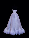 Chic Ball Gown Strapless Lilac With Beaded Crystals Bodice Inspo Formal Party Gowns Prom Dresses HZ0311