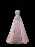 Chic Mermaid Strapless Pink Sequin With Beaded Crystals Bodice Inspo Formal Party Gowns Prom Dresses HZ0311
