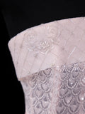 Chic Mermaid Strapless Pink Sequin With Beaded Crystals Bodice Inspo Formal Party Gowns Prom Dresses HZ0311