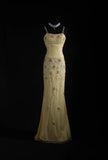 Vintage Prom Dresses Aesthetic Mermaid Spaghetti Strap Yellow With Beaded Crystals Bodice Inspo Formal Party Gowns HZ0311