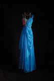 Simple A line Straps Blue Chiffon Long Prom Dresses Inspiration Evening Gowns Formal Party Prom Dress HZ0311