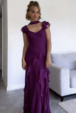 Beautiful Pink V Neck Chiffon Ruffle Mermaid Long Prom Dress Party Gown With Ribbon Wedding Guest Gown HZ0311
