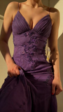 Pretty Mermaid Spaghetti Straps Lilac Long Prom Dresses Party Dress Inspiration HZ0311