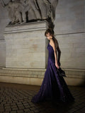 Sparkling Mermaid Spaghetti Strap Purple Sequined Prom Dress Long 18th Birthday Party Gown Formal Dresses HZ0311