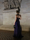 Sparkling Mermaid Spaghetti Strap Purple Sequined Prom Dress Long 18th Birthday Party Gown Formal Dresses HZ0311