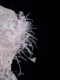 Civil Wedding Dresses Sheath Strapless White Sequin With Slit Feathers Bodice Brides Dress Fitted Bridal Gowns HZ0311