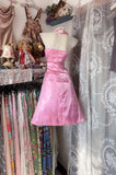 Vintage Mermaid Halter Pink Satin Hoco Gowns Short Homecoming Dresses Hoco Gown HZ0311