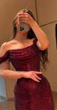 Off-Shoulder Sparkly Mermaid Prom Dresses Senior School Event Dress Formal Gown HZ0311