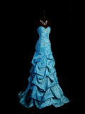Vintage Mermaid 1950s Sweetheart Blue With Beaded Gems Long Prom Dresses Party Dress 18th Birthday Outfits Graduation Dress HZ0311