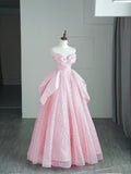 Cute Ball Gown Sweetheart Pink Tulle Long Prom Dresses Inspo 19th Birthday Outfits Formal Dress HZ0311