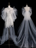 Classic Sheath Wedding Dresses Strapless Short White With Sleeves Brides Dress Summer Bridal Gowns HZ0311
