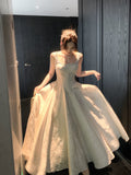 Elegant A line Square Neck Floral Satin Ankle Length With Silver Beaded Prom Dresses 16th Nigh Party Birthday Outfits HZ0311