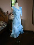 Vintage 1980s Mermaid Blue Knee Length Prom Dresses With Beads Inspiration Party Night Evening Dress 18th Birthday Outfits HZ0311