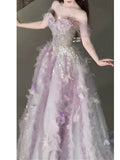 Sweet Ball Gown Off The Shoulder Tulle Pink Prom Dresses Inspiration Long Party Night Gowns 20th Birthday Outfits HZ0311