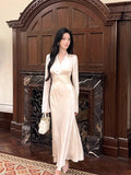 Sexy Mermaid V Neck White Satin Ankle Length Prom Dresses Wedding Guest Dress 22th Birthday Outfits HZ0311