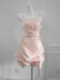 Vintage Ball Gown Spaghetti Straps Short Cocktail Dress 16th Birthday Outfits Homecoming Dresses Night Party Gown HZ0311