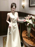 Sexy A Line Jewel Neck White Satin Ankle Length Prom Dresses Wedding Guest Dress 22th Birthday Outfits HZ0311
