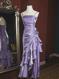 Vintage 1950s High Low Spaghetti Straps Prom Dresses Inspiration Long Party Retro Evening Dress 18th Birthday Outfits HZ0311