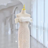Modest Mermaid Spaghetti Straps White Sequin Prom Dresses Inspiration Long Party Night Evening Dress 20th Birthday Outfits HZ0311