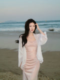 Elegant Mermaid Square Neck Satin Pink Ankle Length Prom Dresses 16th Nigh Party Birthday Outfits HZ0311