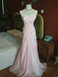 Vintage 1960s Mermaid V Neck Pink With Ruffles Lace Prom Dresses Inspiration Long Party Evening Dress 18th Birthday Outfits HZ0311