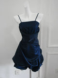 Vintage Ball Gown Spaghetti Straps Short Cocktail Dress 16th Birthday Outfits Homecoming Dresses Night Party Gown HZ0311