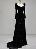 Unique Sheath Royal Blue Long Sleeves Prom Dresses Inspiration Party Night Gowns 20th Birthday Outfits HZ0311