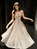 Modest A Line Spaghetti Straps Pink Sequin Prom Dresses Wedding Guest Dress 20th Birthday Outfits HZ0311