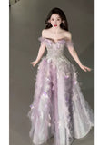 Sweet Ball Gown Off The Shoulder Tulle Pink Prom Dresses Inspiration Long Party Night Gowns 20th Birthday Outfits HZ0311