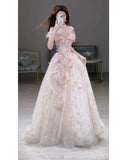 Princess Ball Gown Off The Shoulder Tulle Pink Prom Dresses Inspiration Long Party Night Gowns 20th Birthday Outfits HZ0311